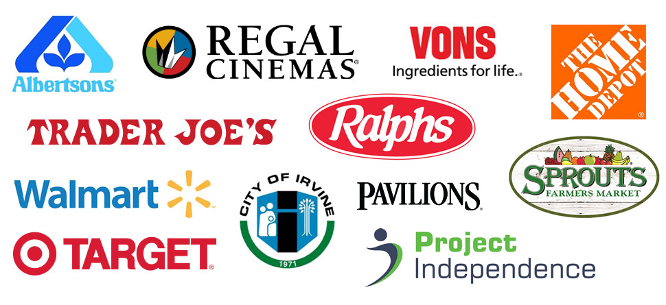 logos of employers that have hired Project Independence clients through our Supported Employment Program.