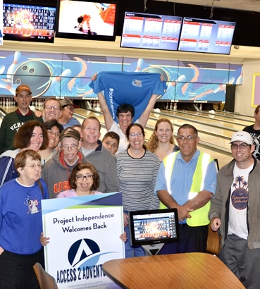 Bowling event for adults with developmental disabilities