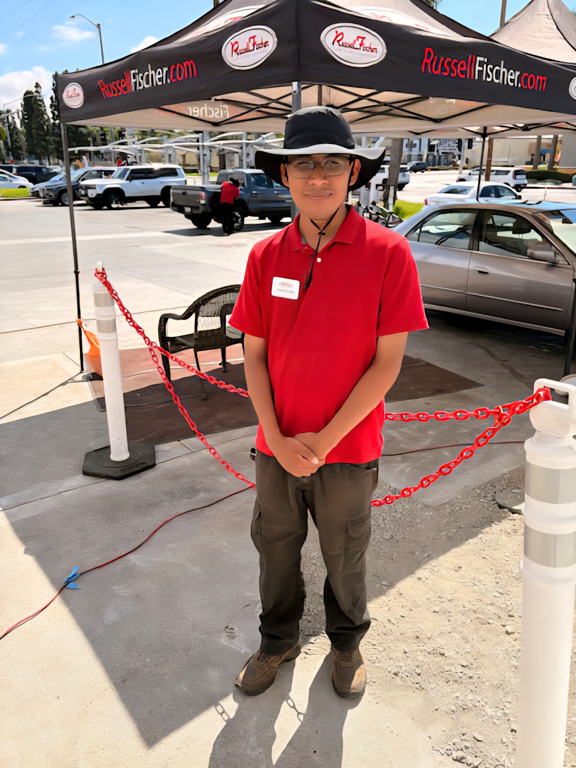 Project Independence supported employment client Cristian working at Russell Fischer Car Wash