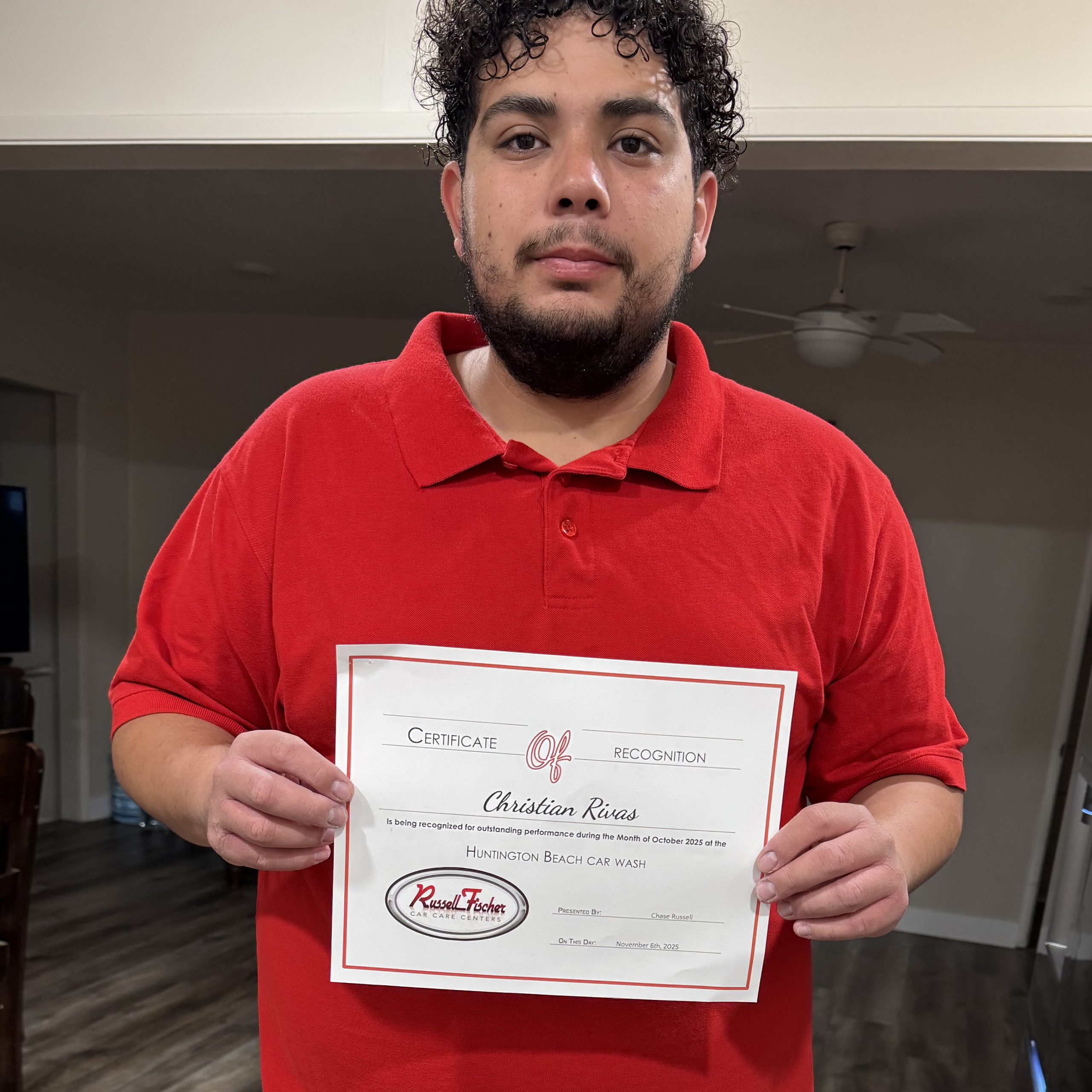 Christian Shines as Employee of the Month