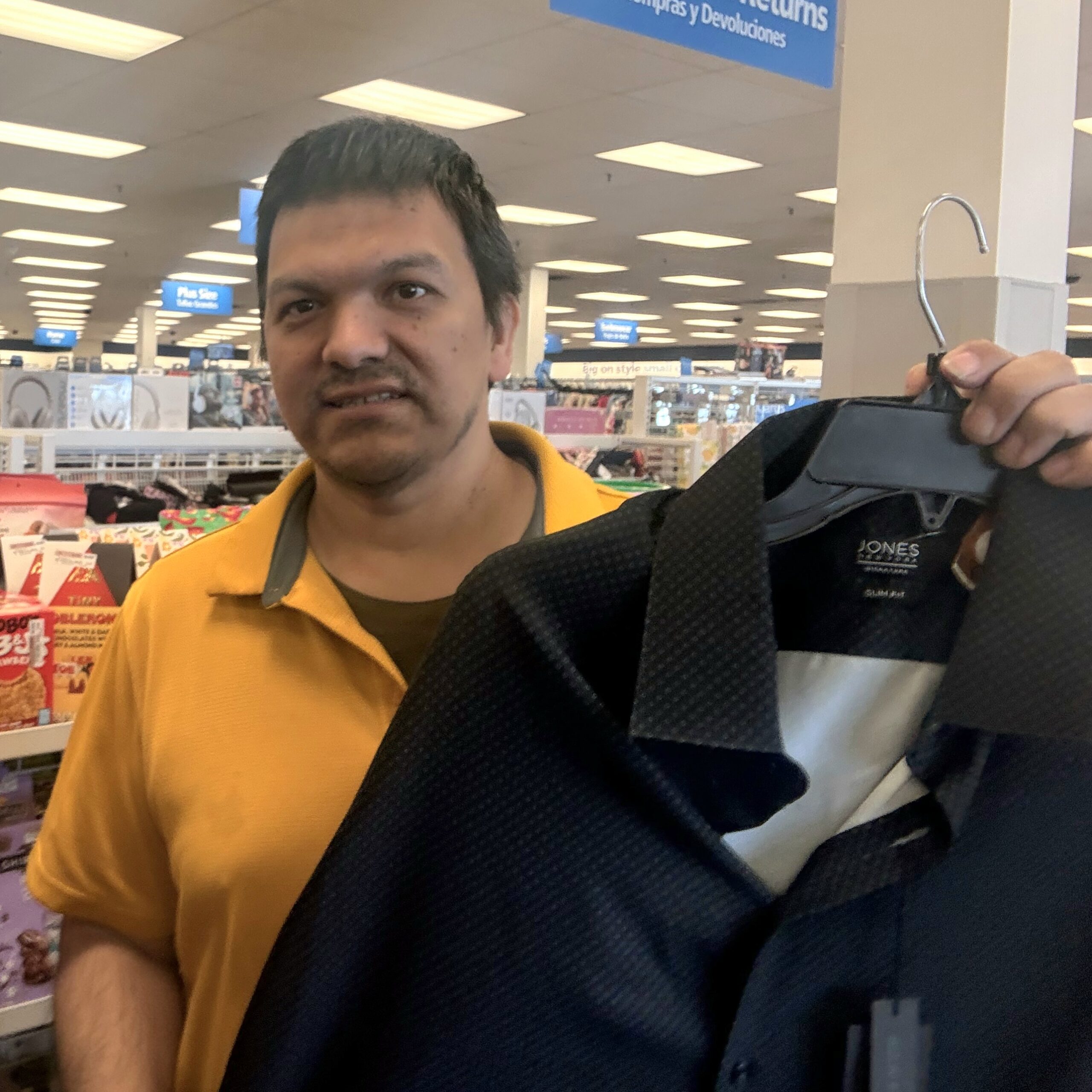 supported employment client Angel shopping for work clothes with Project Independence job coach Carla Compton